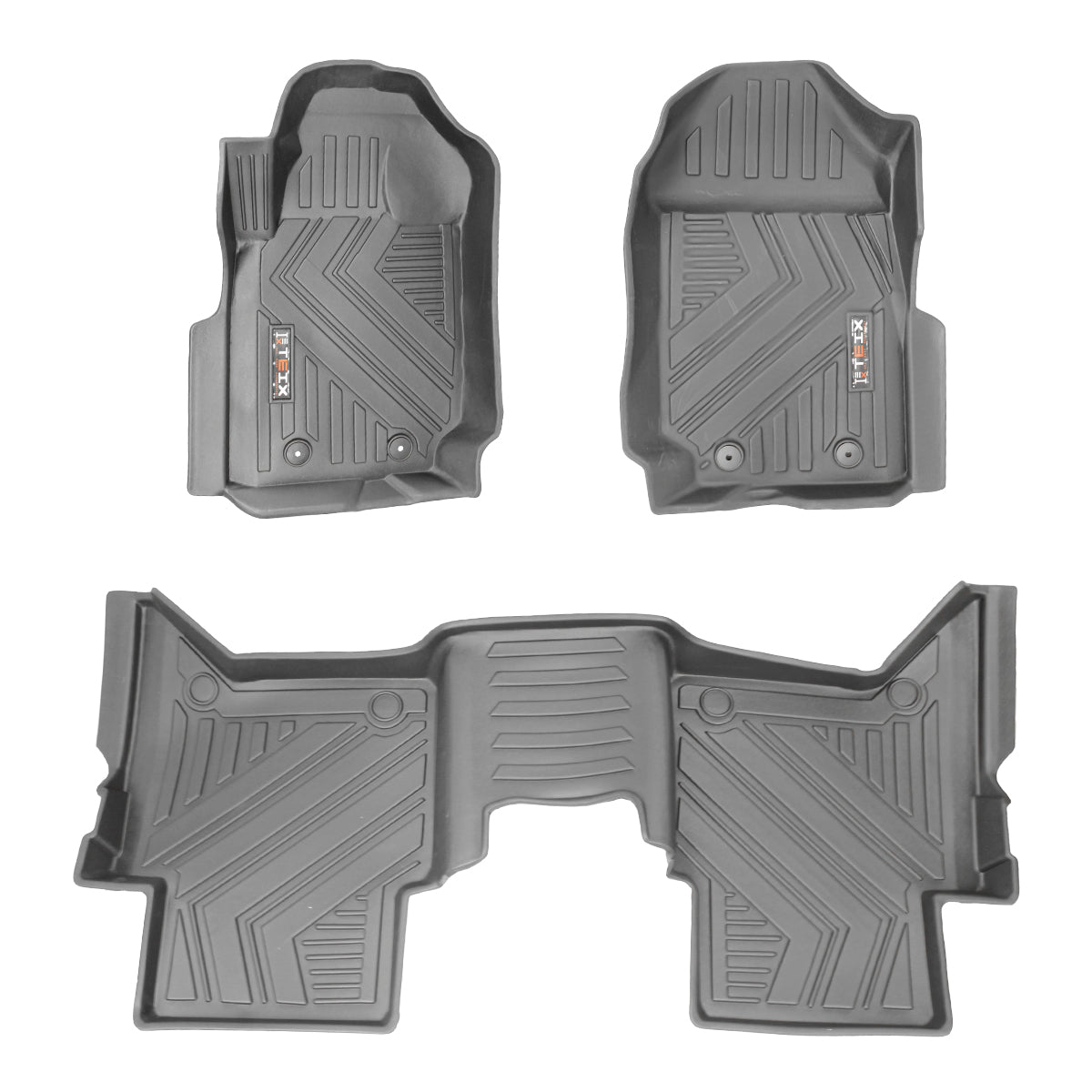 TAPETES DELANTEROS Y TRASEROS ABS USO RUDO TEIX PARA FORD RANGER 2016 A 2023 DOBLE CABINA