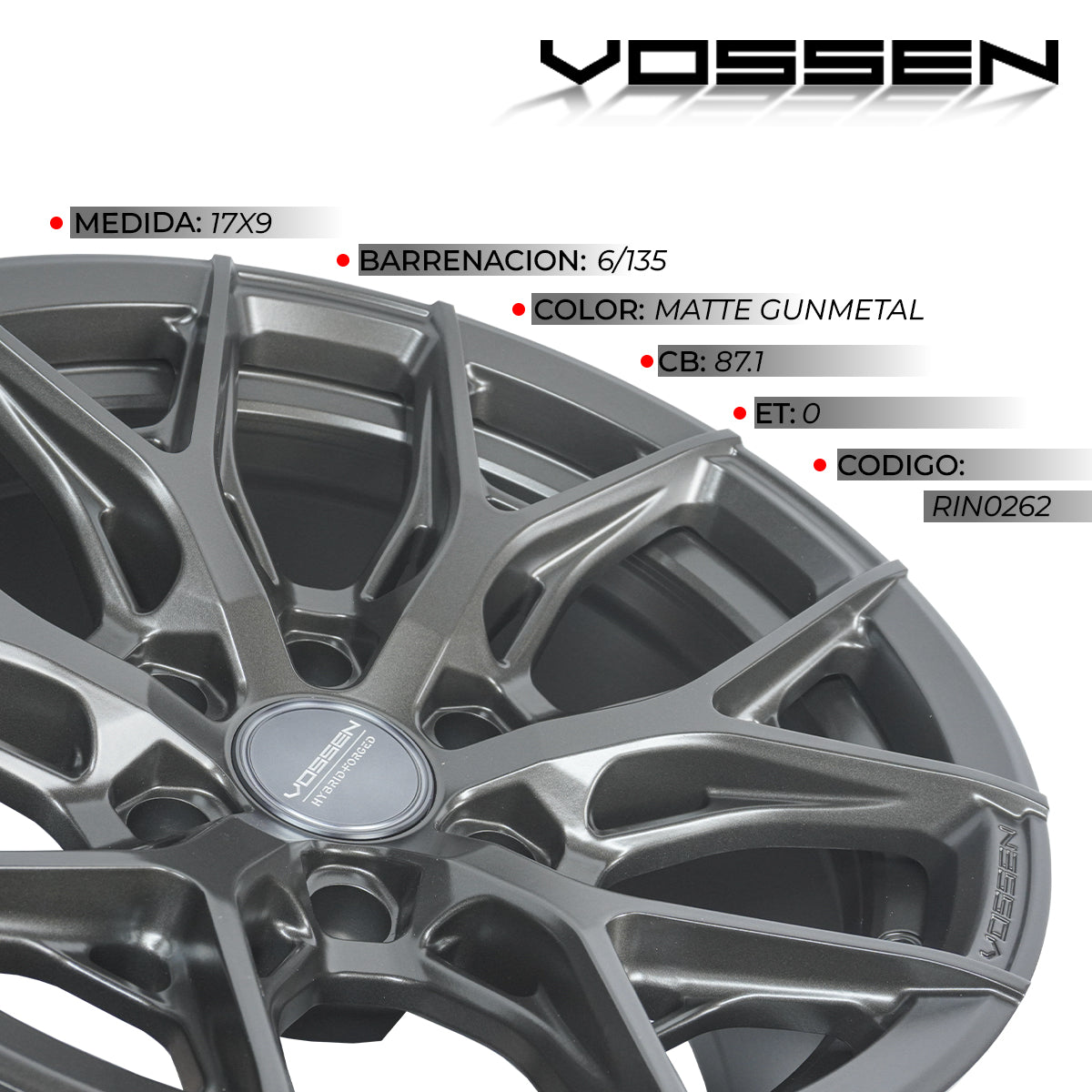 RIN VOSSEN 17X9-6X135/ ET 0/ SUPER DEEP/ CB 87.1/ -MG-MATTE GUNMETAL (HF64-7F72)
