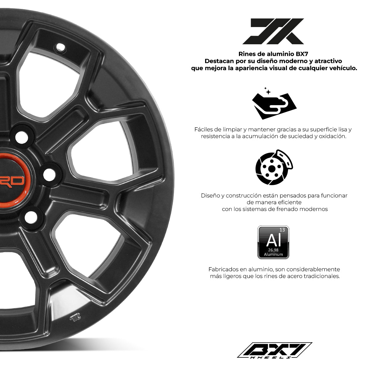RIN BX7 FW6 17 6X139.7/ ET 5/ CB 106.1/ MATTE BLACK