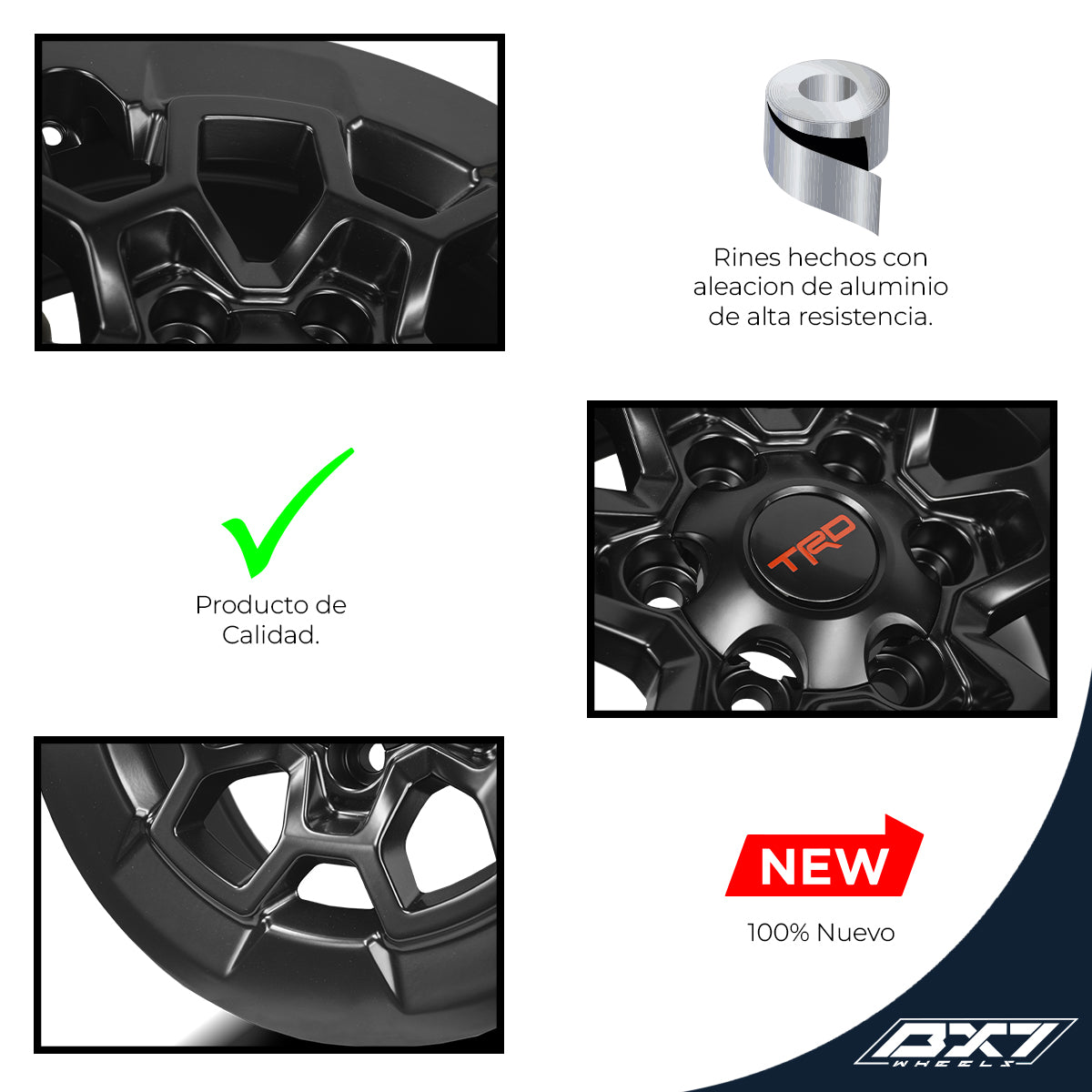 RIN BX7 FW1 17 6X139.7 / ET 20/ CB 106.1/ SATIN BLACK