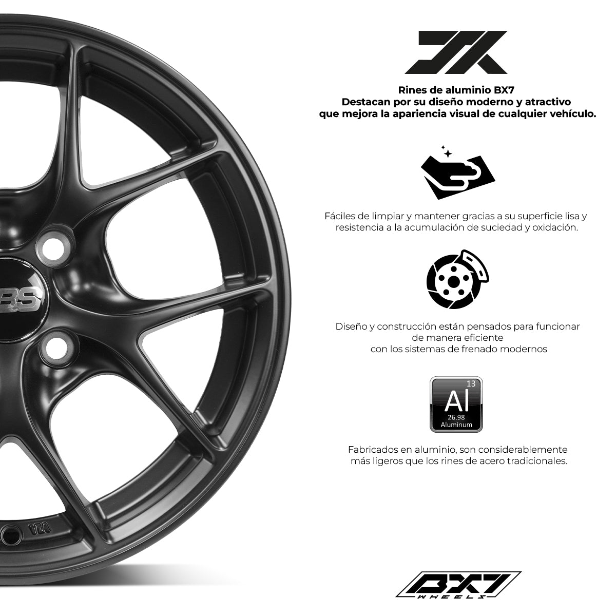 RINES BX7 FW4 14 4X100/114.3/ ET 30/ CB 73.1/ Satin Black