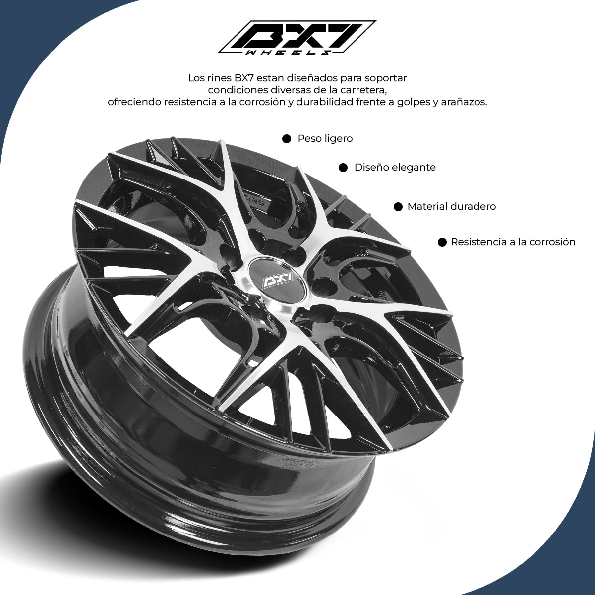 RINES BX7 FW0 14 4X100/114.3 / ET 35/ CB 73.1/ BLACK POLISH FACE