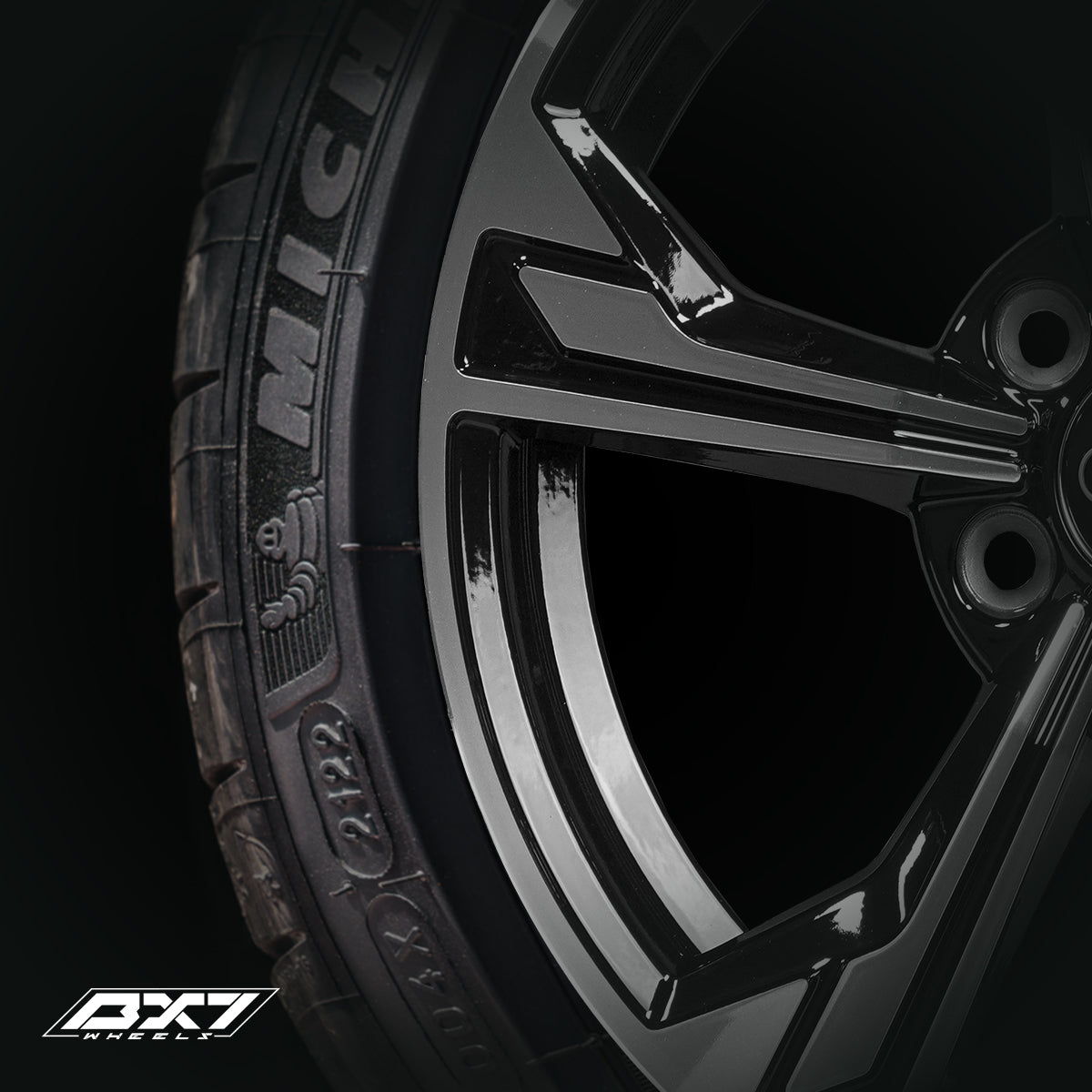 RINES BX7 FW5 15 5X100/ ET 35/ CB 73.1/ BLACK POLISH FACE & LIP TAPA PARA RIN DE AUDI Y VW