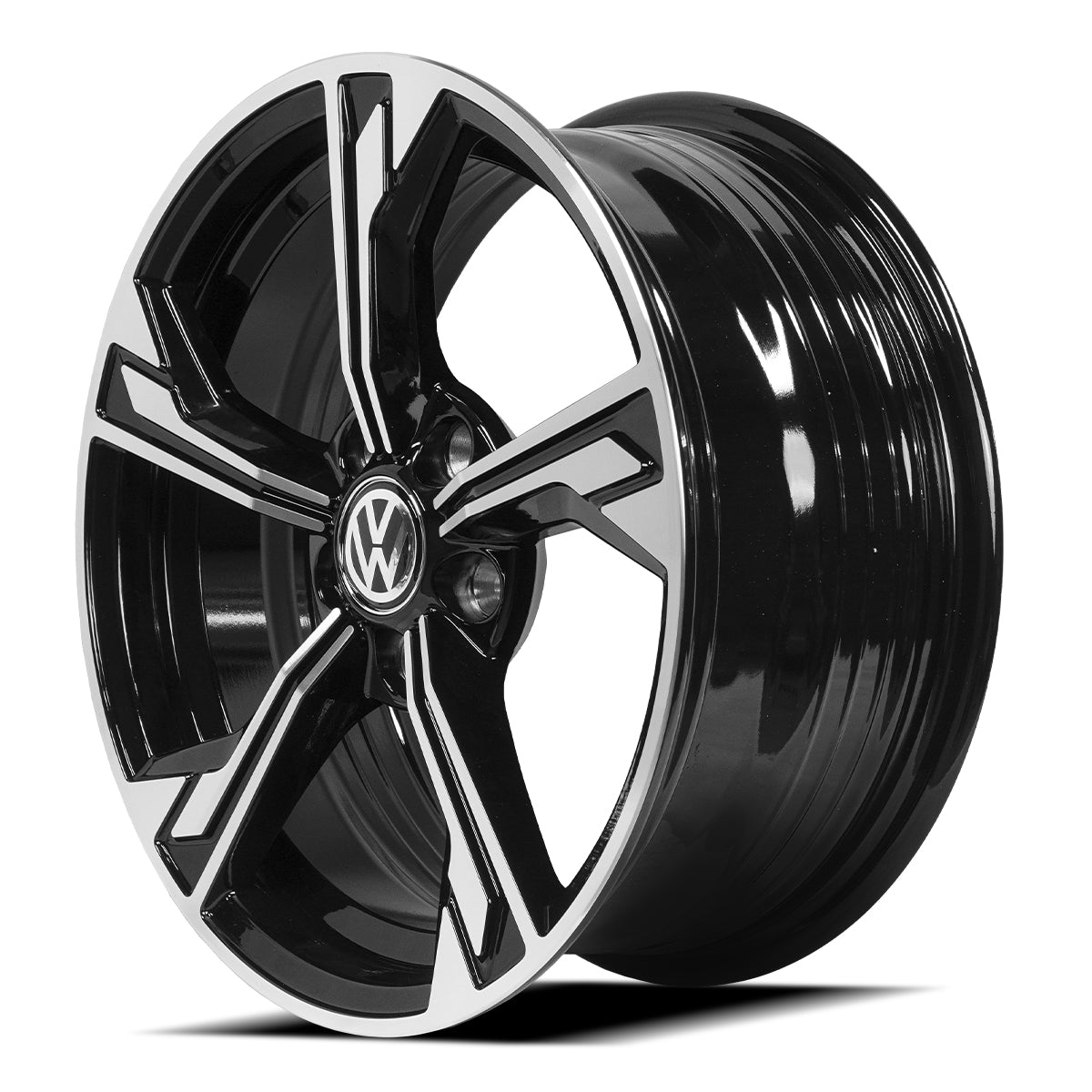 RINES BX7 FW5 15 5X100/ ET 35/ CB 73.1/ BLACK POLISH FACE & LIP TAPA PARA RIN DE AUDI Y VW