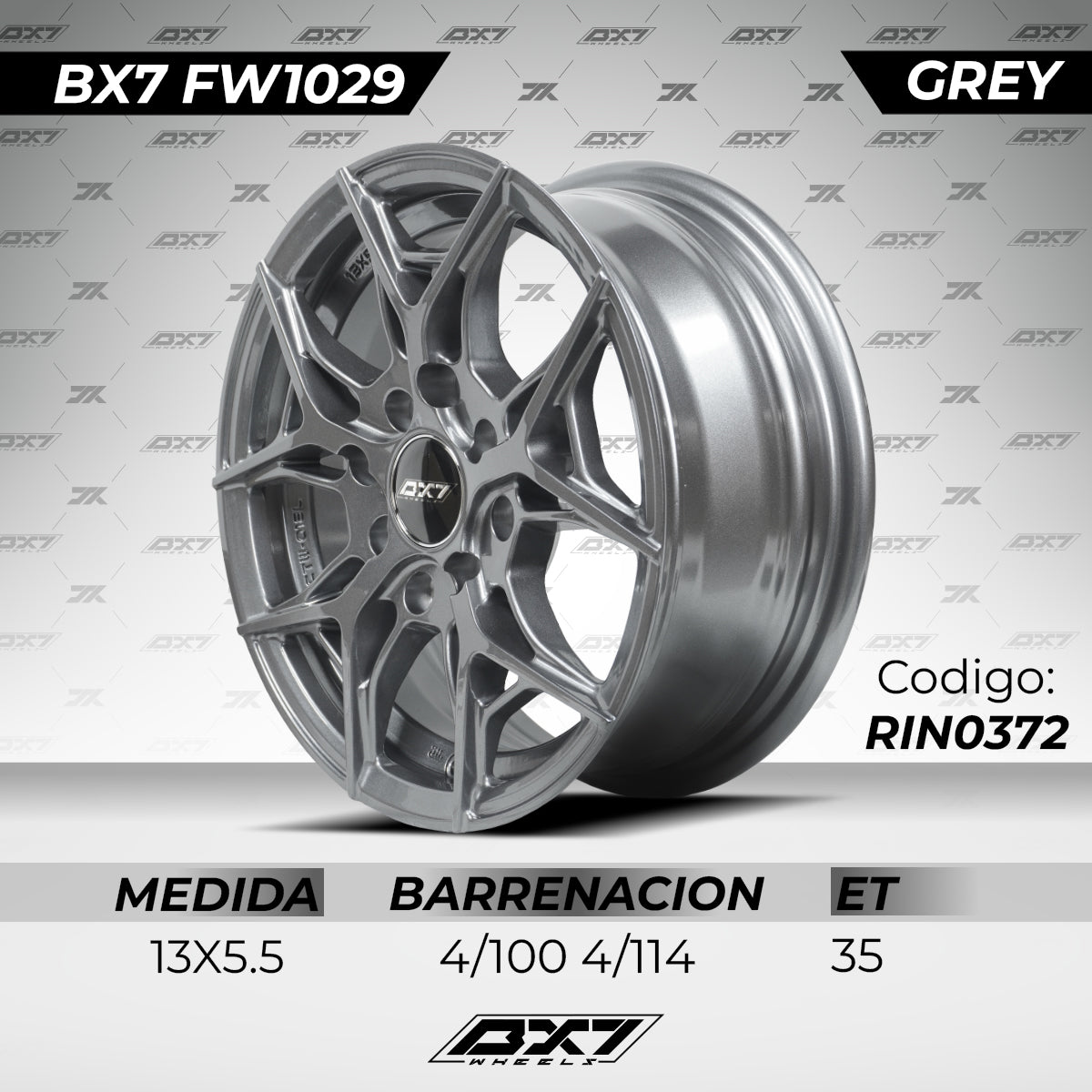 RINES BX7 FW1 13 4X100/114.3/ ET 35/ CB 73.1/ GREY