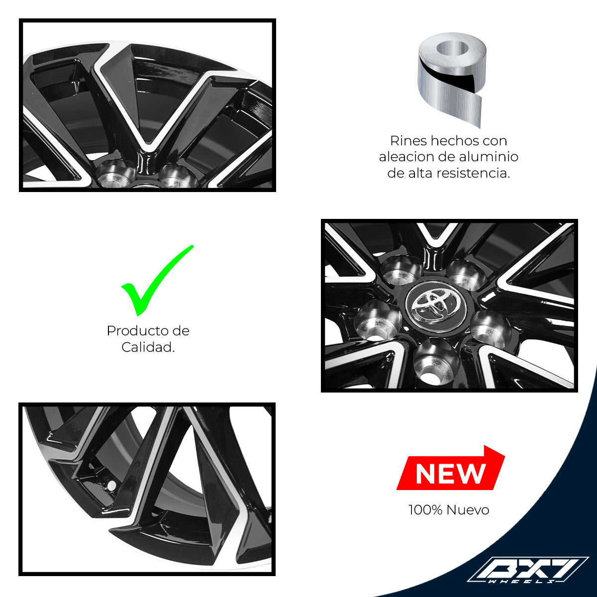 RIN BX7 FW6 16 5X100/ ET 39/ CB 54.1/ NEGRO-BLACK MACHINED FACE