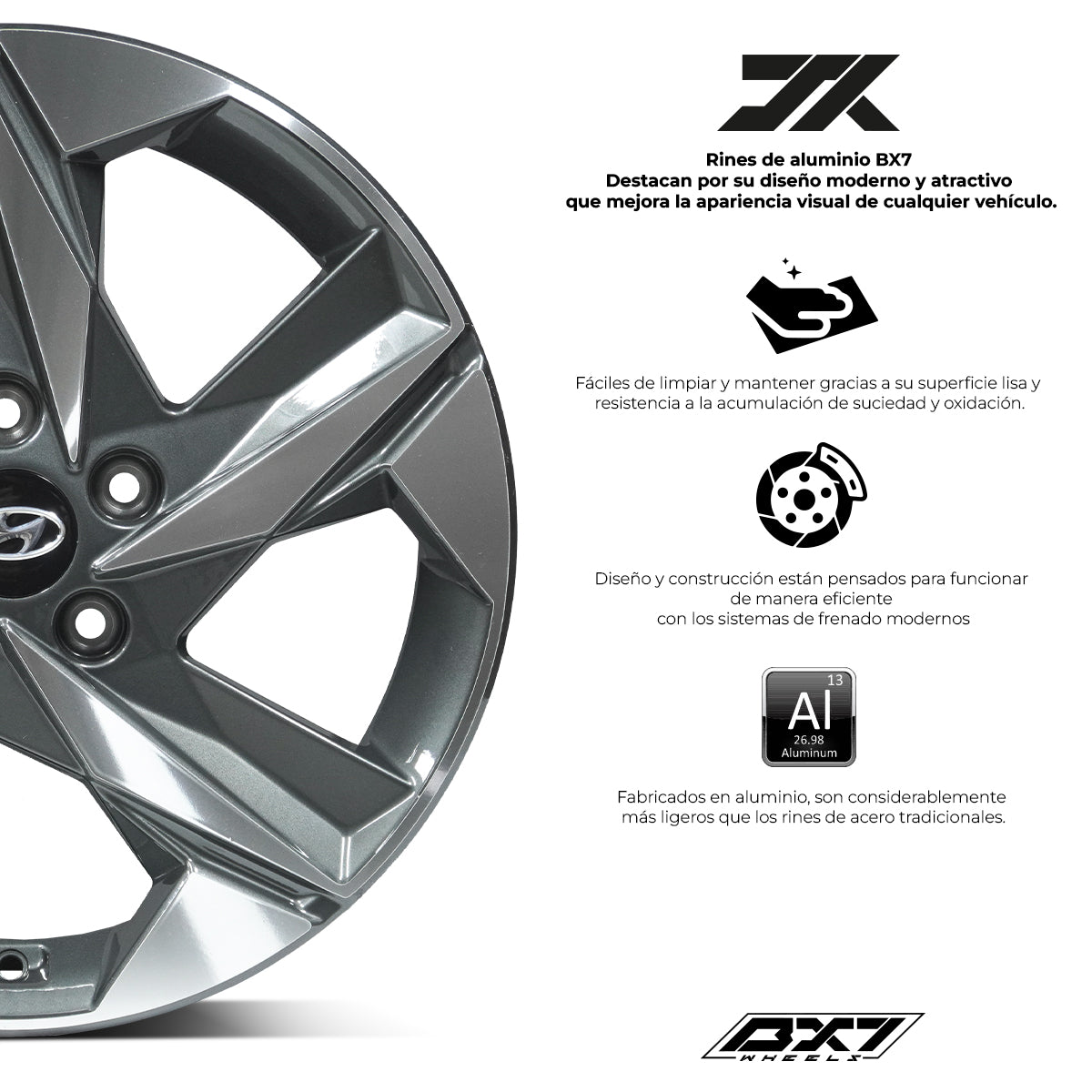 RIN BX7 FW3 17 5X114.3/ ET 49/ CB 67.1/ NEGRO-GUNMETAL MACHINED FACE