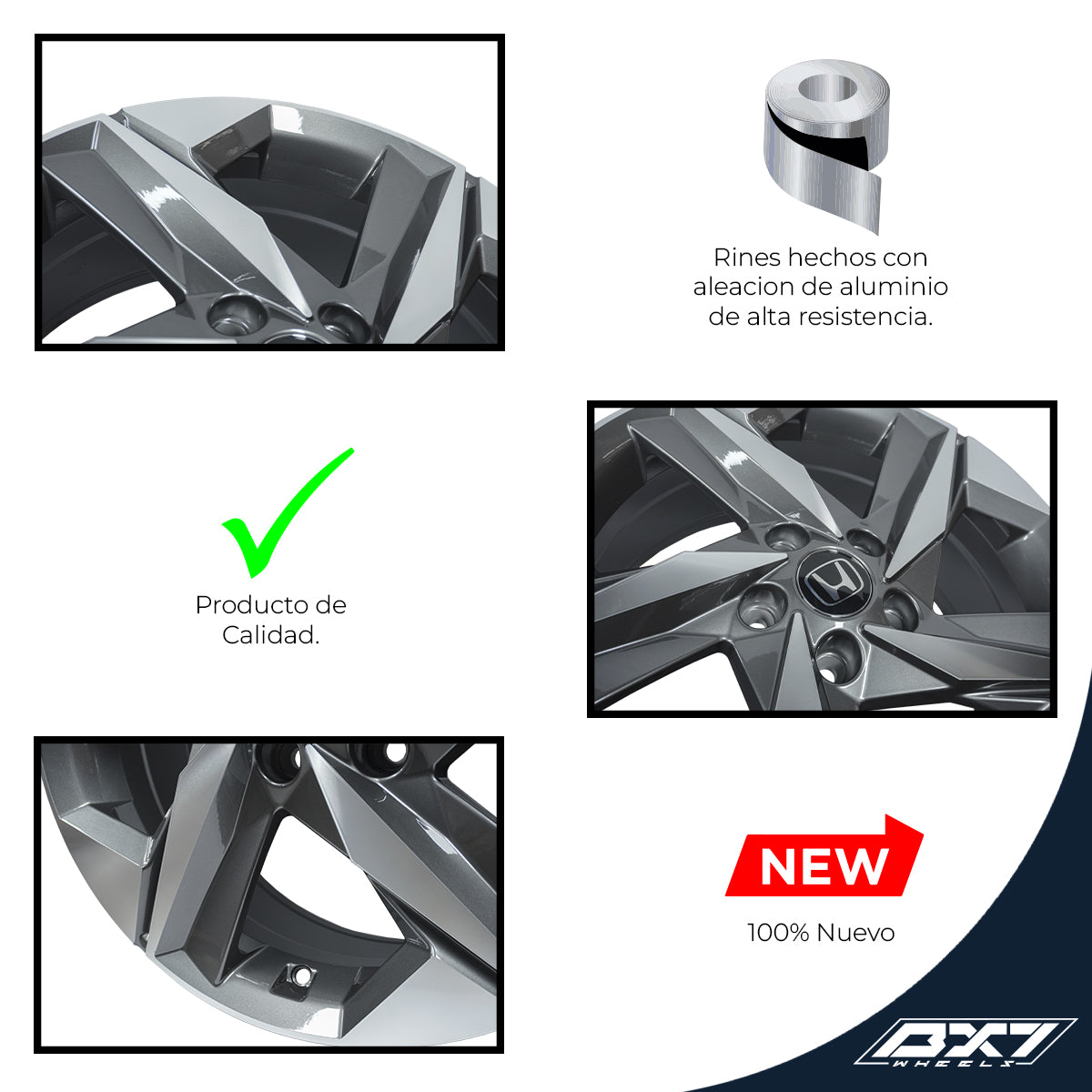 RIN BX7 FW1 17 5x114.3/ ET 48/ CB 67.1/ NEGRO-GUNMETAL MACHINED FACE