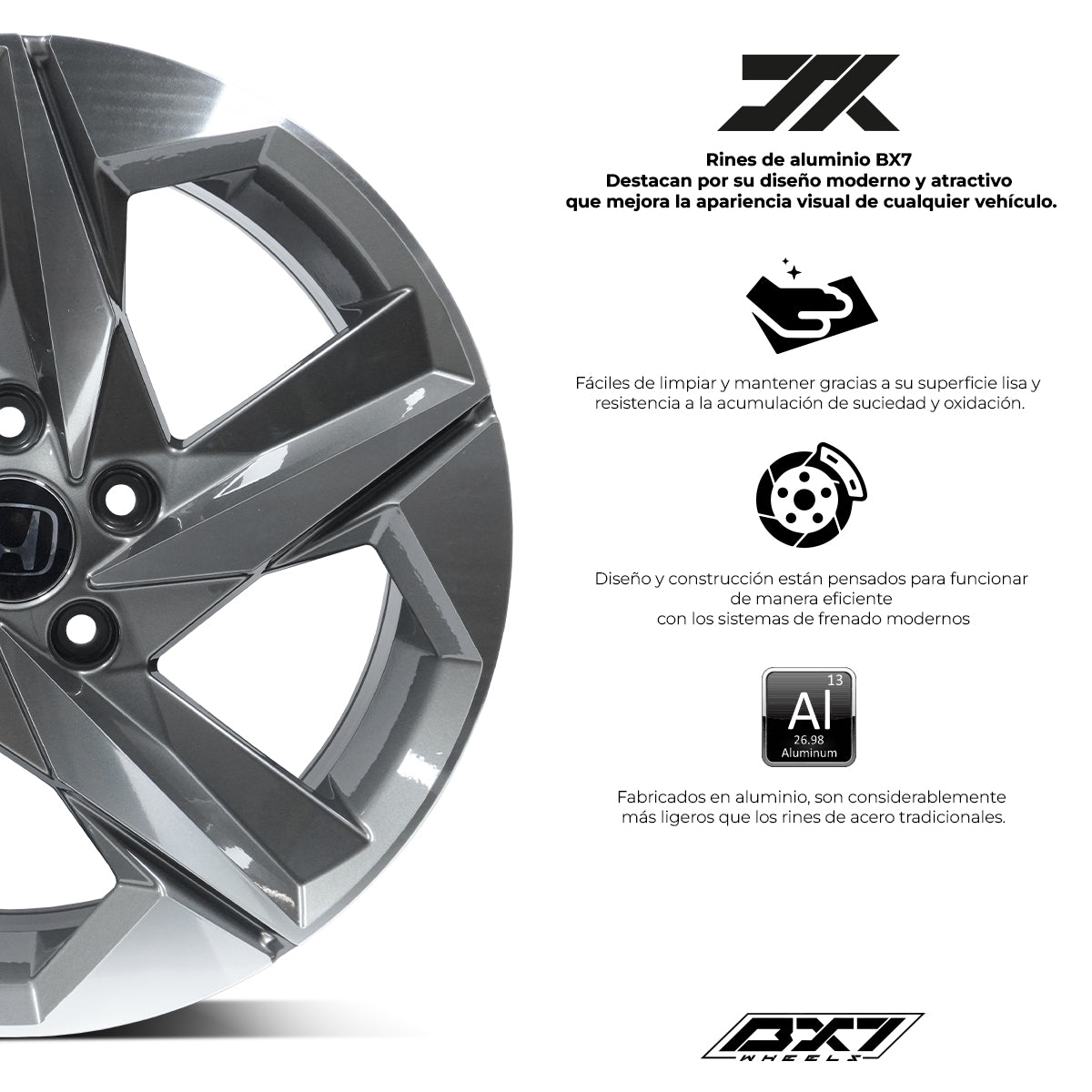 RIN BX7 FW1 17 5x114.3/ ET 48/ CB 67.1/ NEGRO-GUNMETAL MACHINED FACE