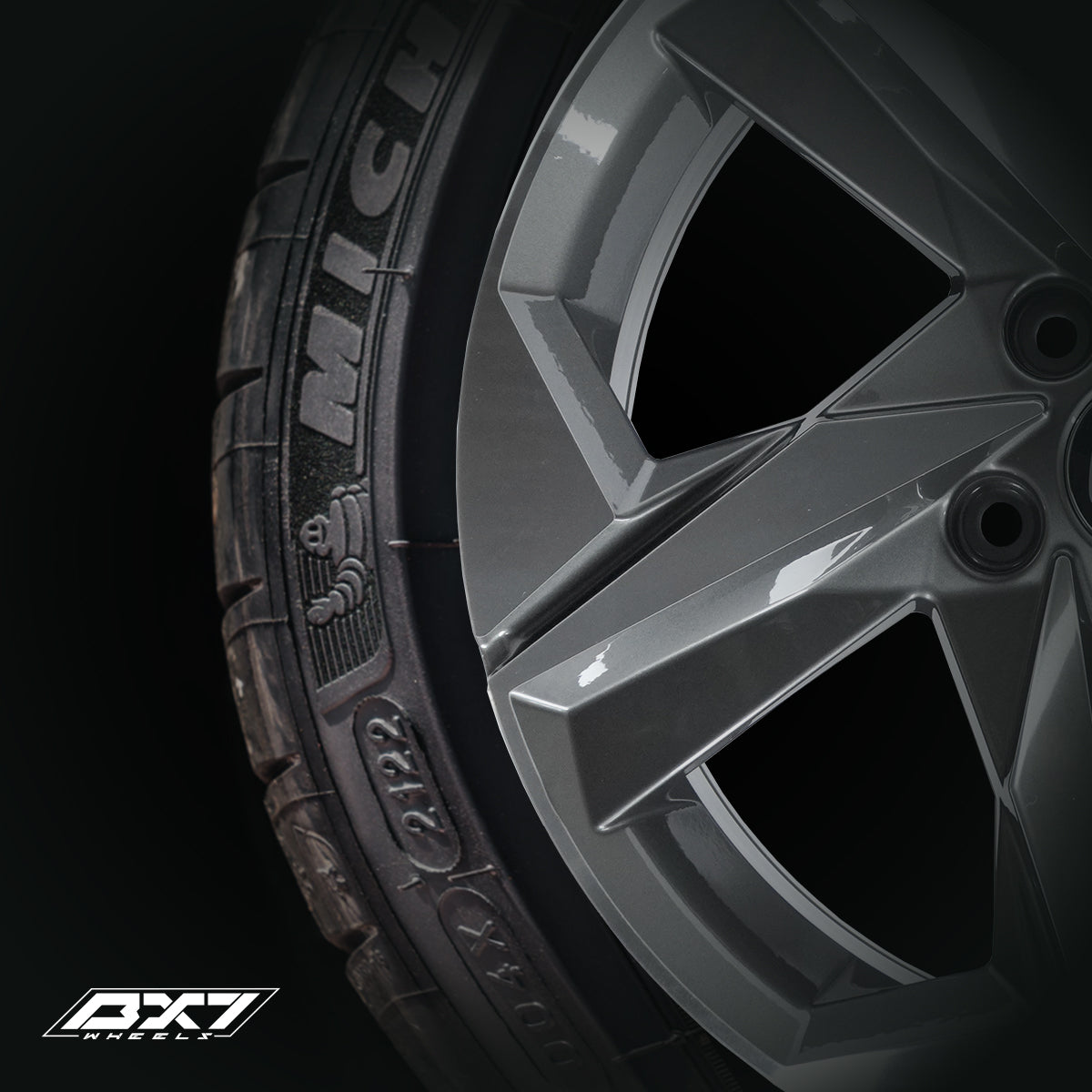 RIN BX7 FW1 17 5x114.3/ ET 48/ CB 67.1/ NEGRO-GUNMETAL MACHINED FACE