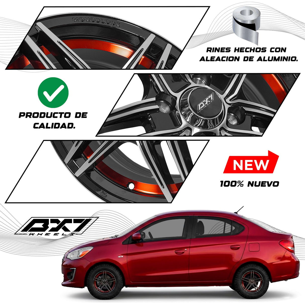 Rin 14 4/100 Para Versa Spark Tsuru Beat Golf Jetta
