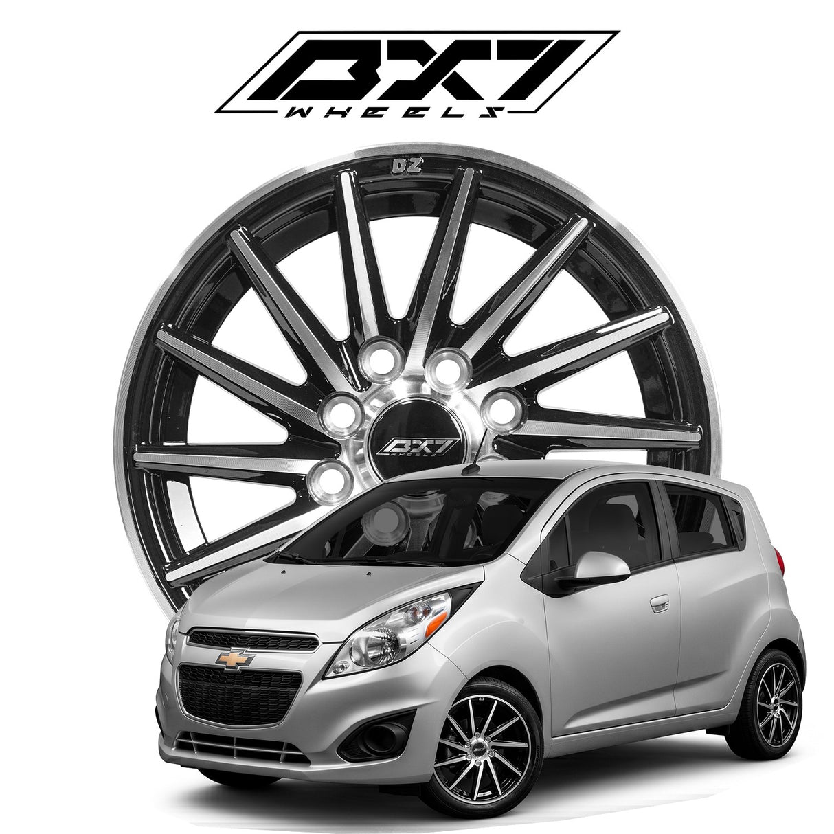 RINES BX7 FW3 13 4X100X114.3/ ET28/ CB 73.1/ BLACK POLISH FACE & LIP