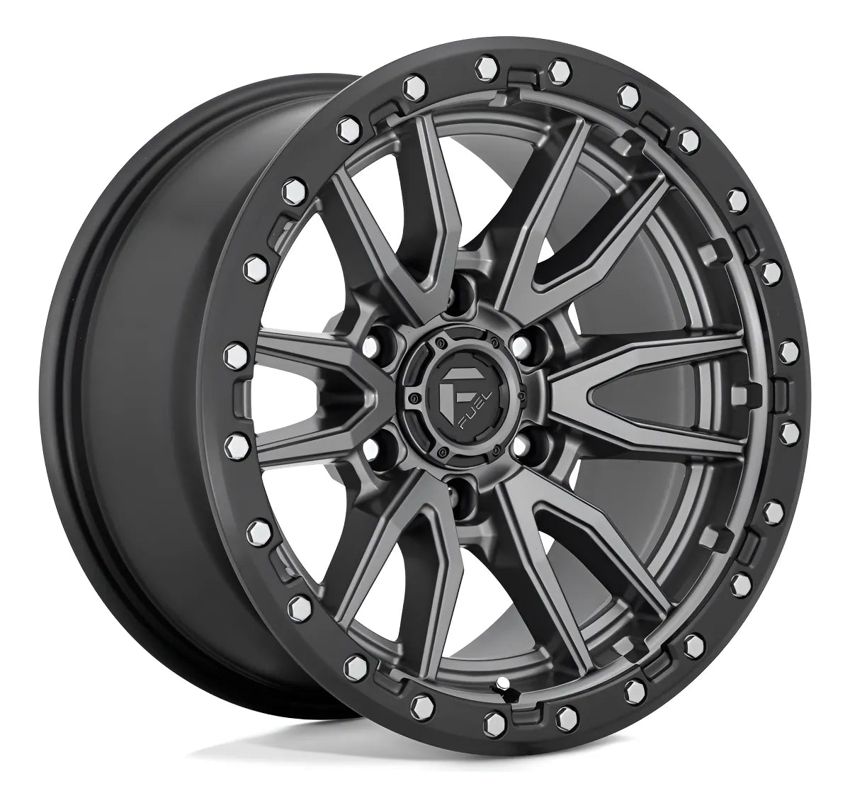 Rin Rebel Matte Gun Metal Black Bead Ring 18x9.0 6x139.7