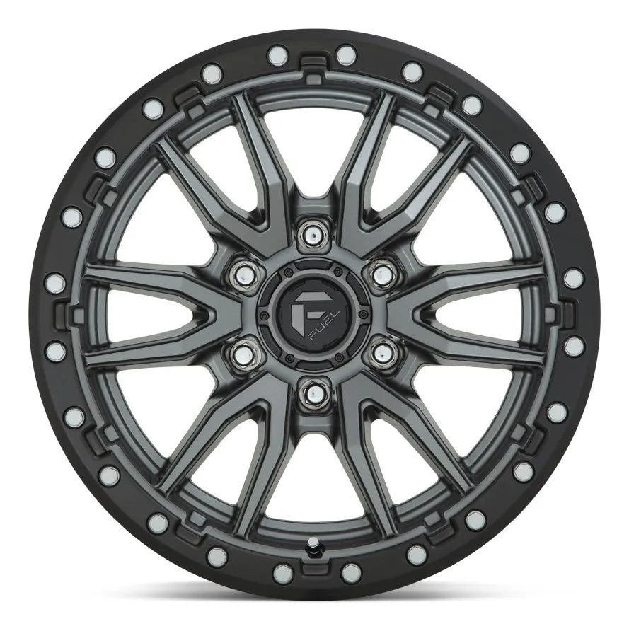 Rin Rebel Matte Gun Metal Black Bead Ring 18x9.0 6x139.7