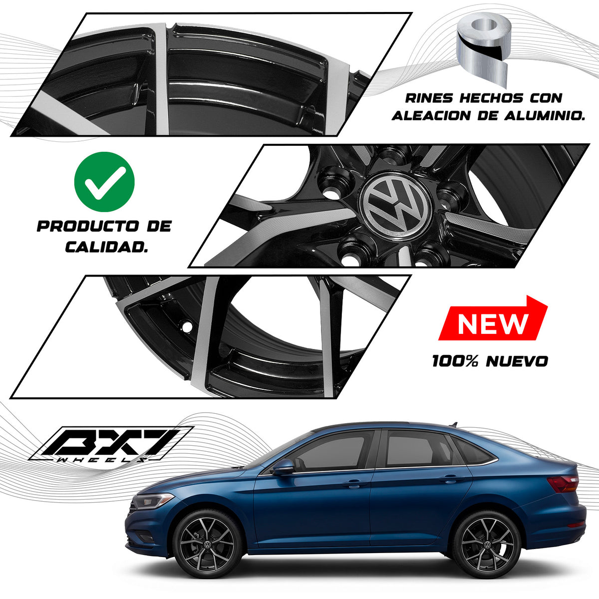 Rin Bx7 15X6.5 5/100 ET 35 CB 57.1 Vento Mazda Polo Jetta Ibiza
