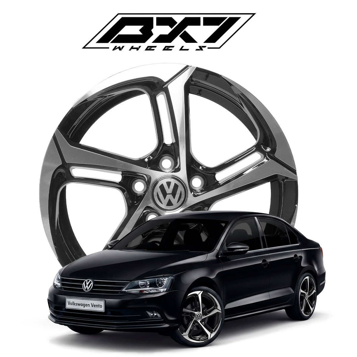 RIN BX7 WHEELS 15X6.5 5/100 ET: 35 CB: 57.1 NEGRO/MACHINE BLACK