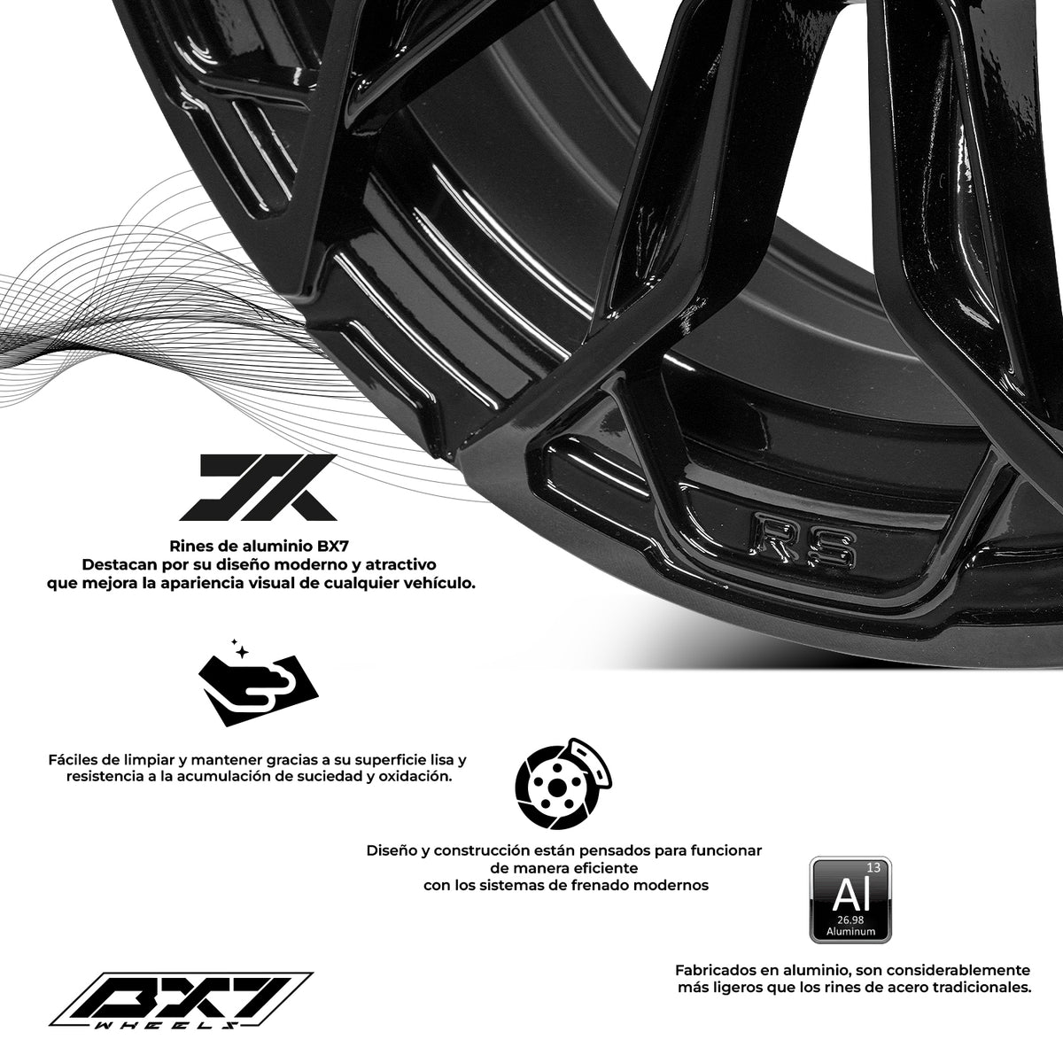 RIN BX7 WHEELS 15X6 4/100 ET: 20 CB: 73.1 NEGRO/BLACK