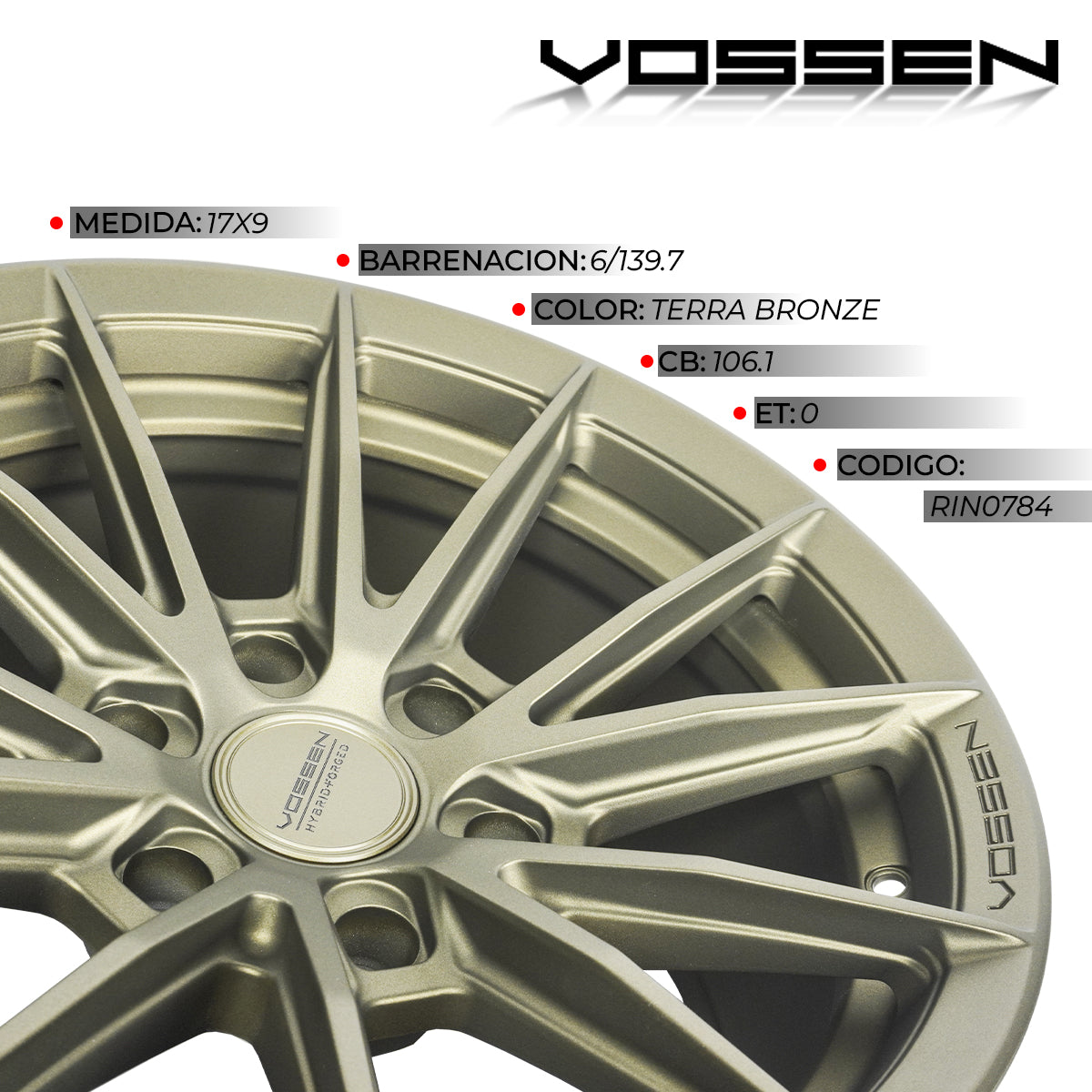 RIN VOSSEN 17X9 6/139.7 ET0 SUPER DEEP 106.1 TERRA BRONZE