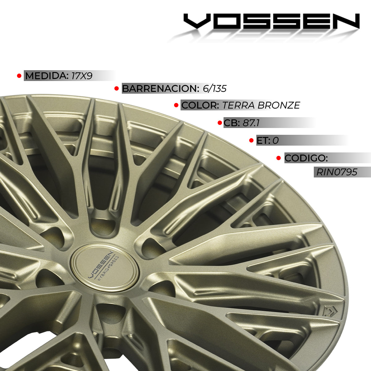RIN VOSSEN 17X9 6/135 ET0 SUPER DEEP 87.1 TERRA BRONZE