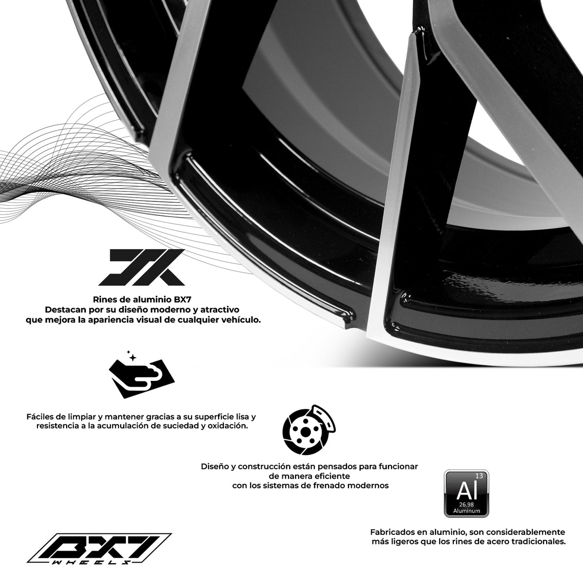 RIN BX7 WHEELS 17X7.5 5/100 ET: 35 CB: 57.1 NEGRO/BLACK MACHINED FACE