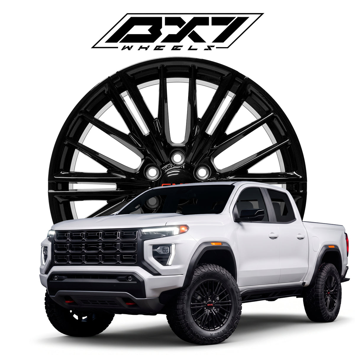 RIN BX7 WHEELS 22X9 6/139.7 ET: 28 CB: 78.1 Negro brillante- Gloss Black