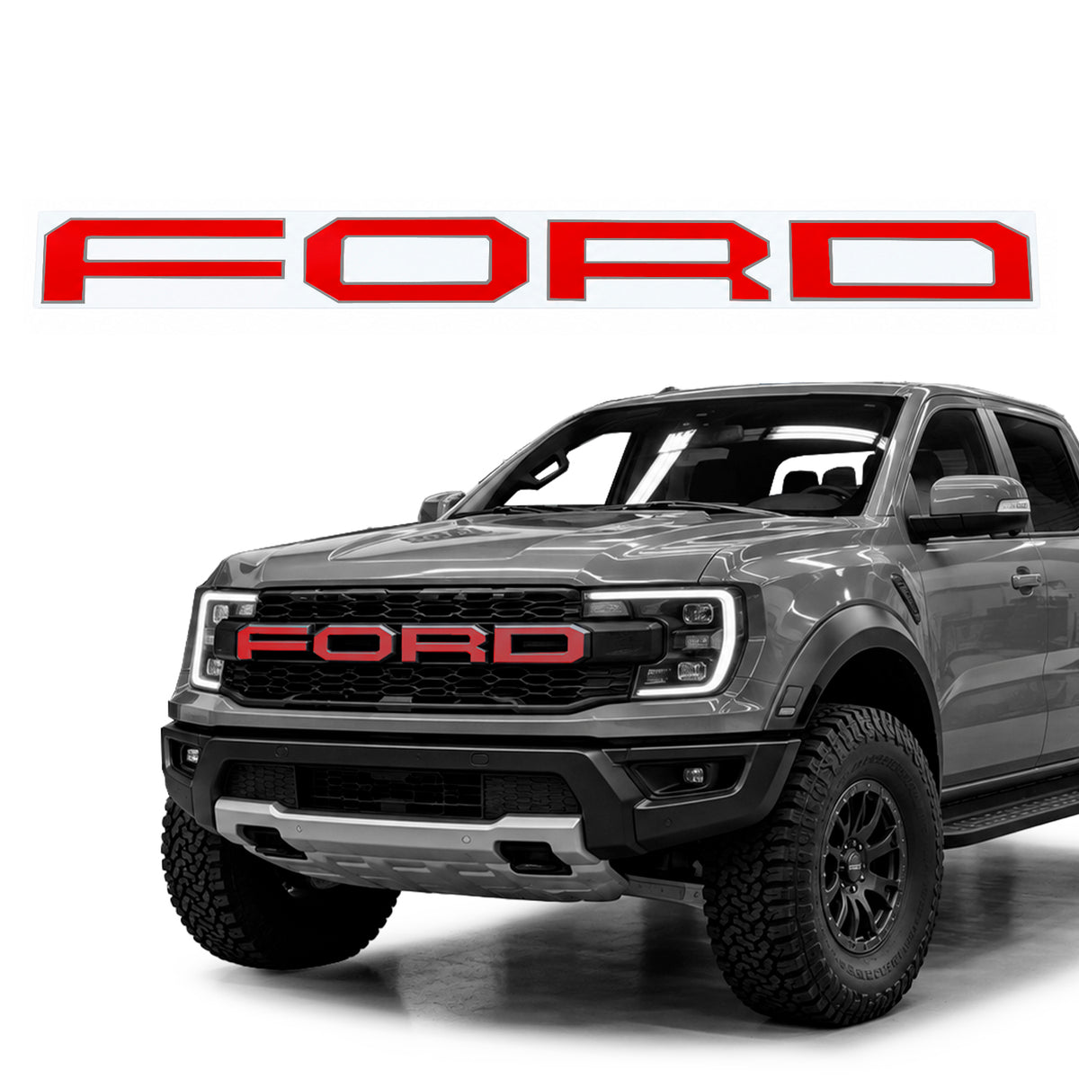 STICKER PARA FORD RANGER RAPTOR 2025+ ROJO CON GRIS