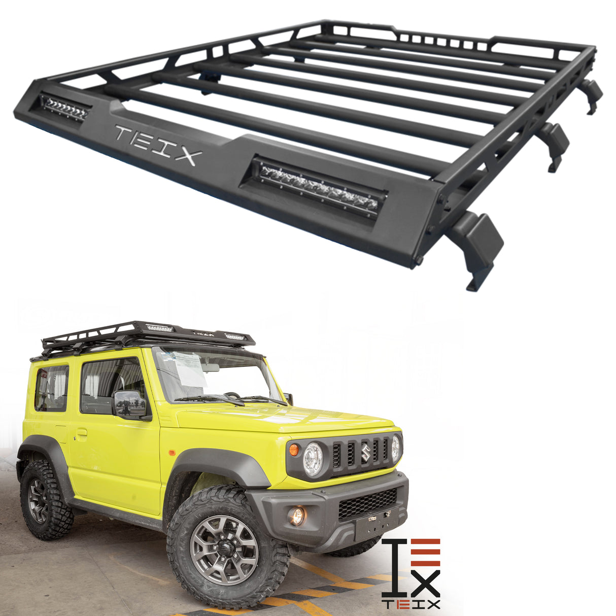 CANASTILLA PORTAEQUIPAJE DOBLE BARRA LED TEIX OFF ROAD SUZUKI JIMNY 2019 A 2024