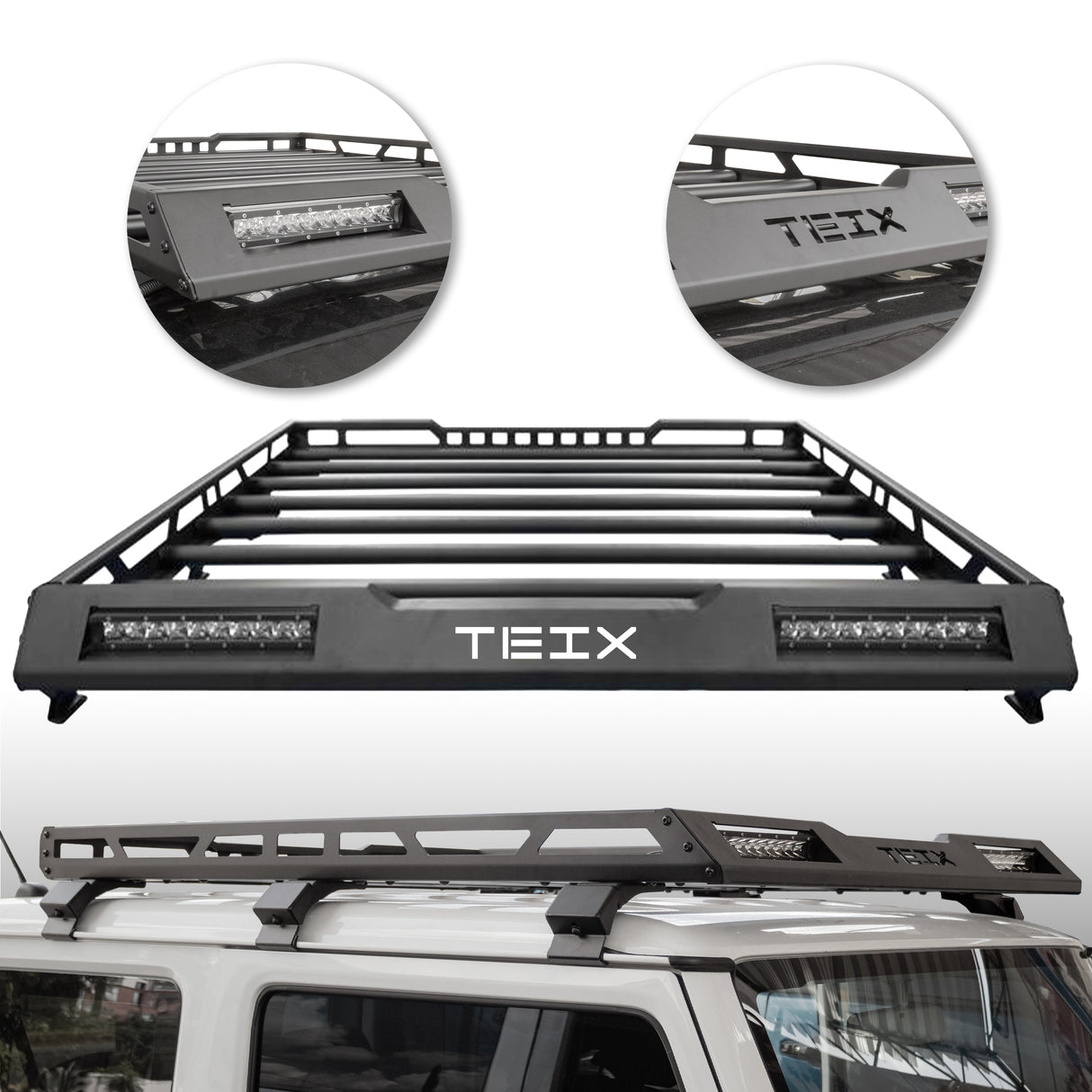 CANASTILLA PORTAEQUIPAJE DOBLE BARRA LED TEIX OFF ROAD SUZUKI JIMNY 2019 A 2024