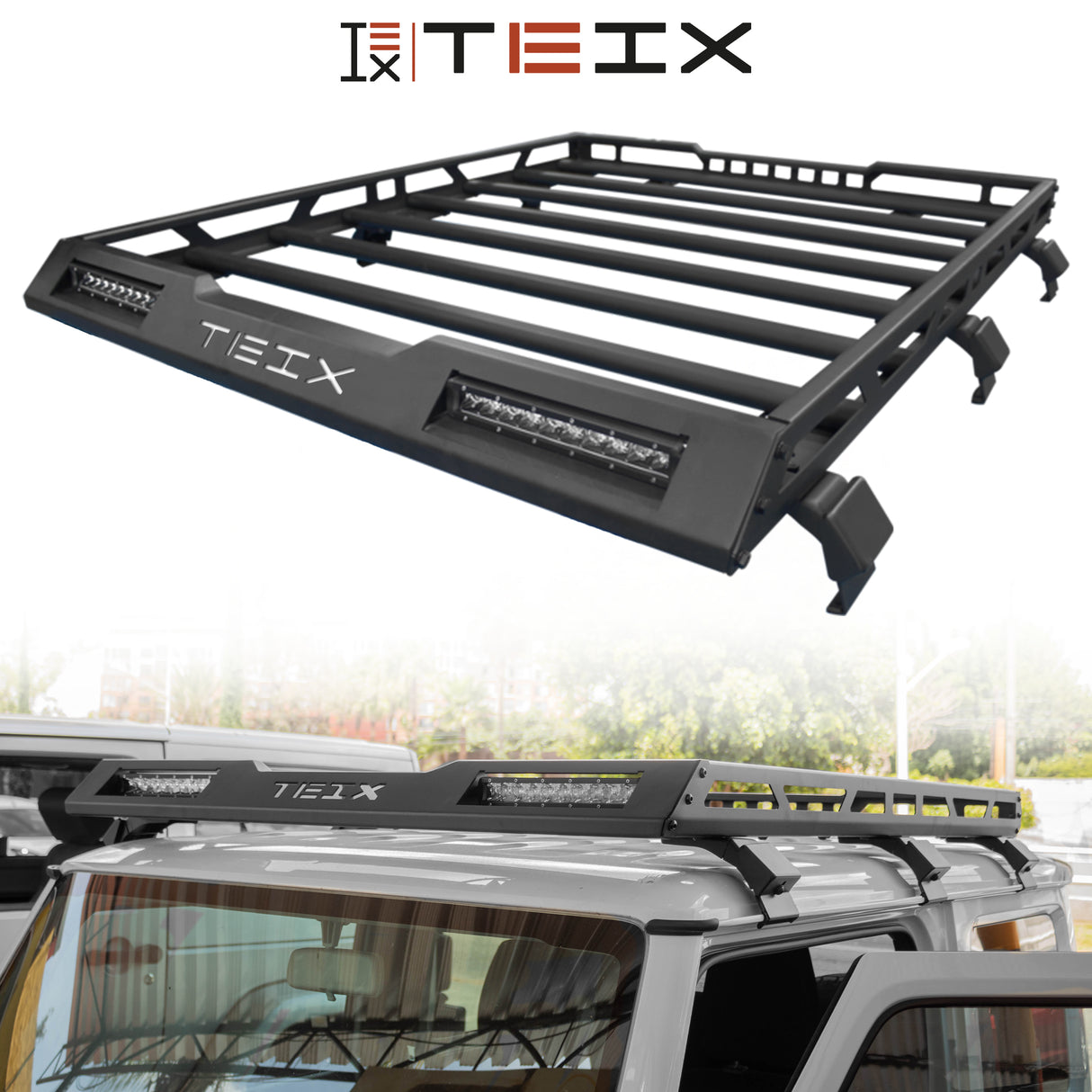 CANASTILLA PORTAEQUIPAJE DOBLE BARRA LED TEIX OFF ROAD SUZUKI JIMNY 2019 A 2024