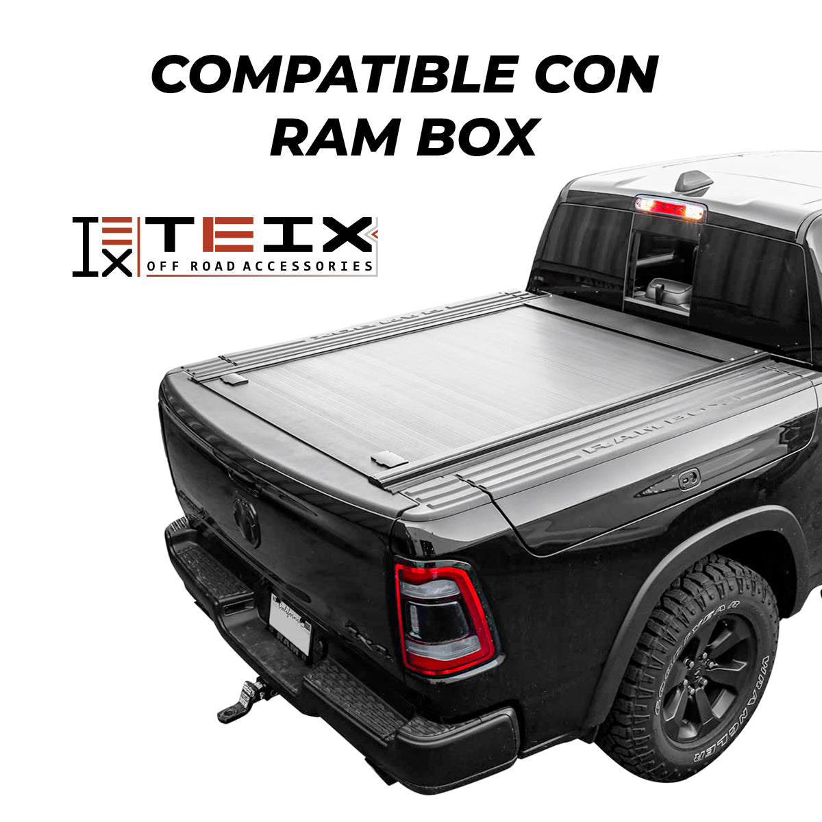 TAPA ELÉCTRICA TEIX POWER-X PARA DODGE RAM DOB CAB 5.8 2009 - 2024 CON RAMBOX