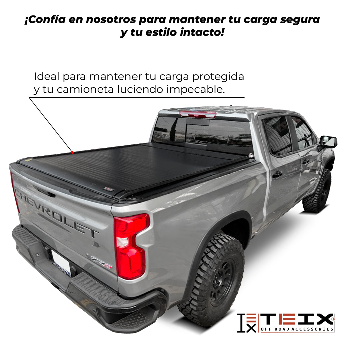 TAPA ELÉCTRICA TEIX POWER-X PARA CHEVROLET GMC SILVERADO SIERRA CHEYENNE 2019 - 2024 6.5 CAB SENC