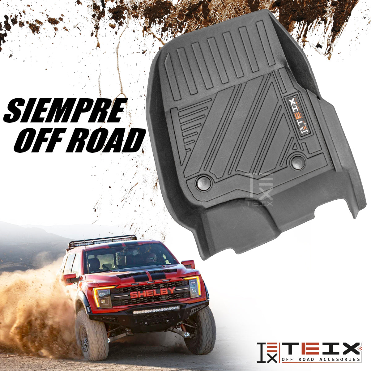 TAPETES DELANTEROS Y TRASEROS ABS USO RUDO TEIX PARA FORD F-150 2015 - 2023 DOBLE CABINA