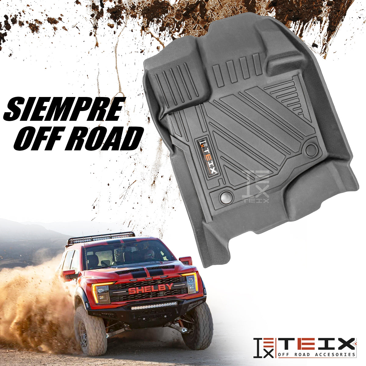 TAPETES DELANTEROS Y TRASEROS ABS USO RUDO TEIX PARA FORD F-150 2015 - 2023 DOBLE CABINA