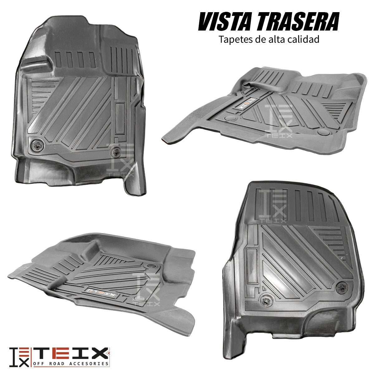 TAPETES DELANTEROS Y TRASEROS ABS USO RUDO TEIX PARA FORD F-150 2015 - 2023 DOBLE CABINA