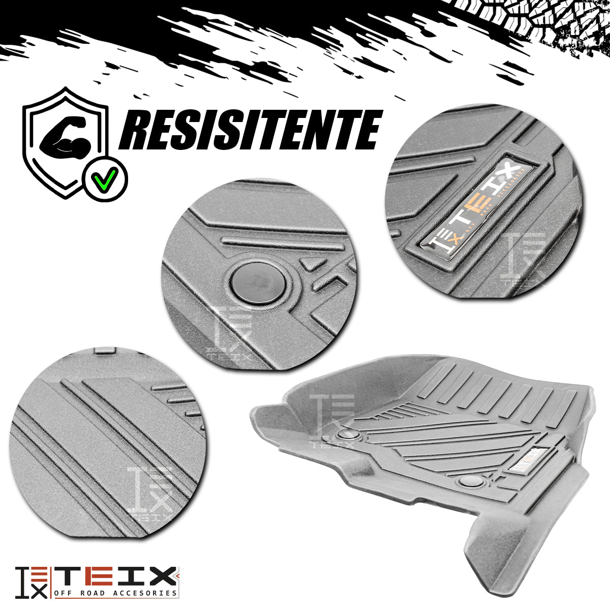 TAPETES DELANTEROS Y TRASEROS ABS USO RUDO TEIX PARA FORD F-150 2015 - 2023 DOBLE CABINA