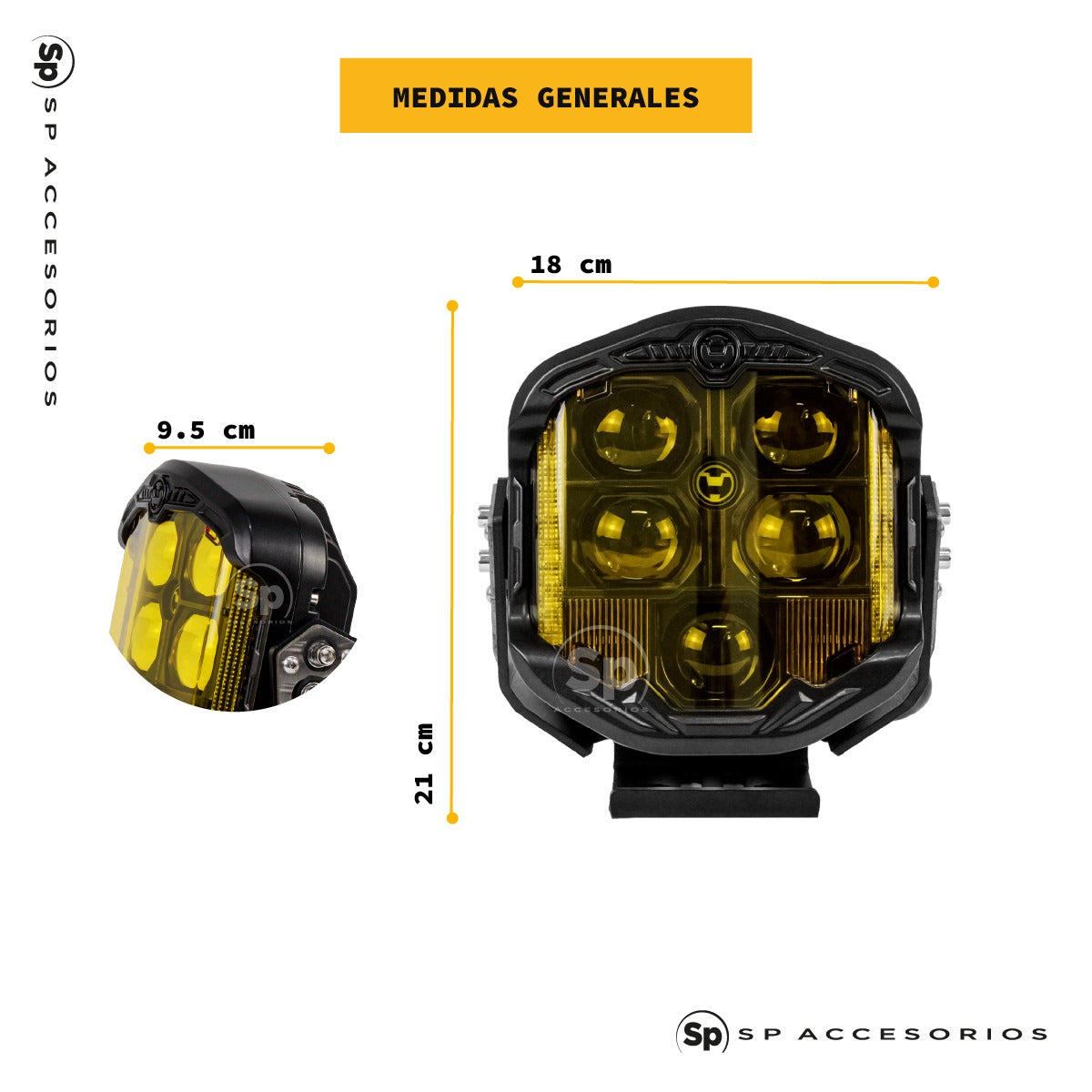 LUZ LED DUALLY SPOT AMBAR UNIVERSAL