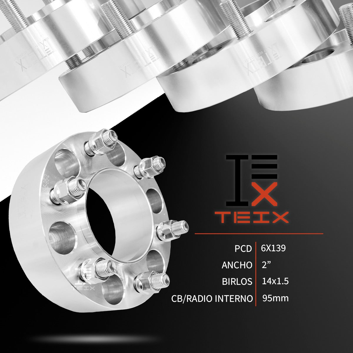 Kit Espaciadores De Rines Tundra 2022-2025 De 2 Pulgadas 6X139.7 95mm 2" 14X1.5