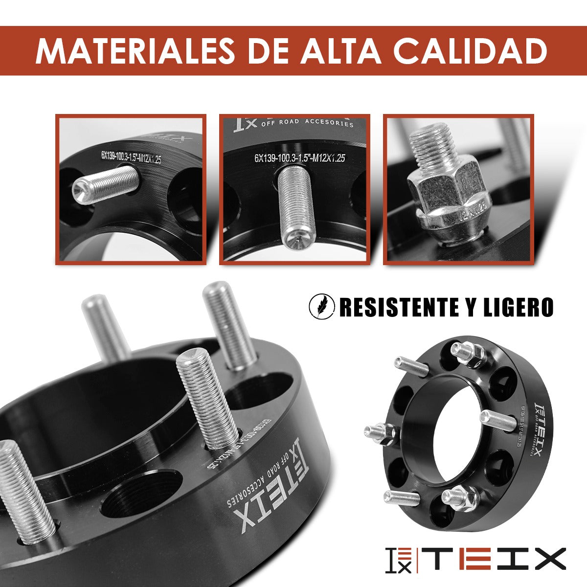 KIT ESPACIADORES 1.5" 6/139 CB 100.3MM 12X1.5