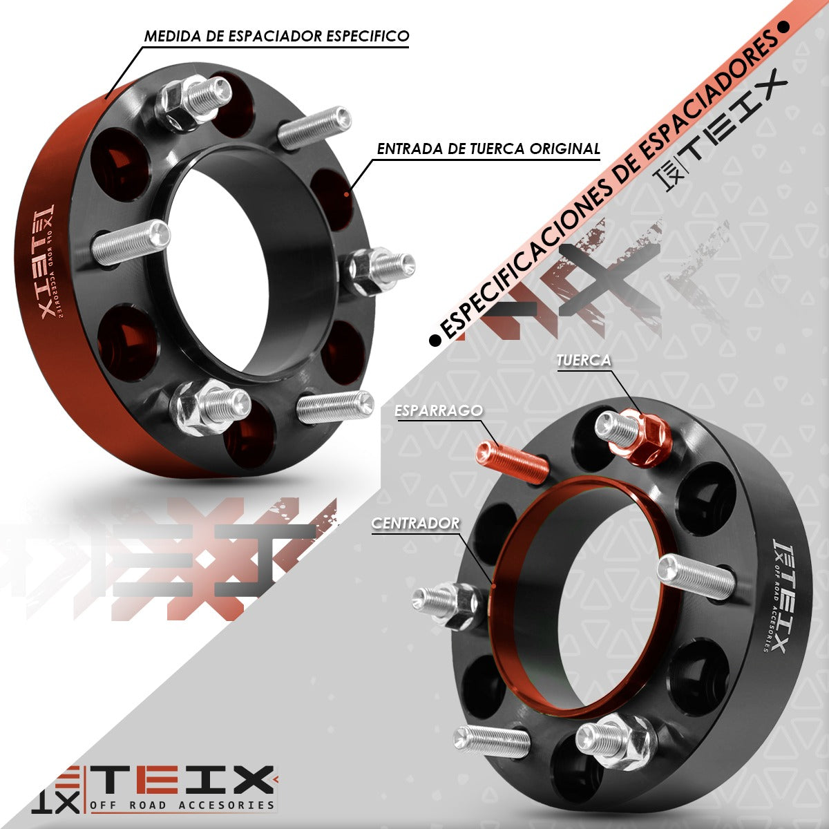 Kit Espaciadores 2 PuLG 5/120 Chevrolet S-10 1998- 2004/ CHEVROLET BLAZER 2001-2011/ GMC SONORA 1994-2004/ GMC JIMMY 1982-2004/ GMC ENVOY 1998-2000/ GMC SYCLONE 1991-1992