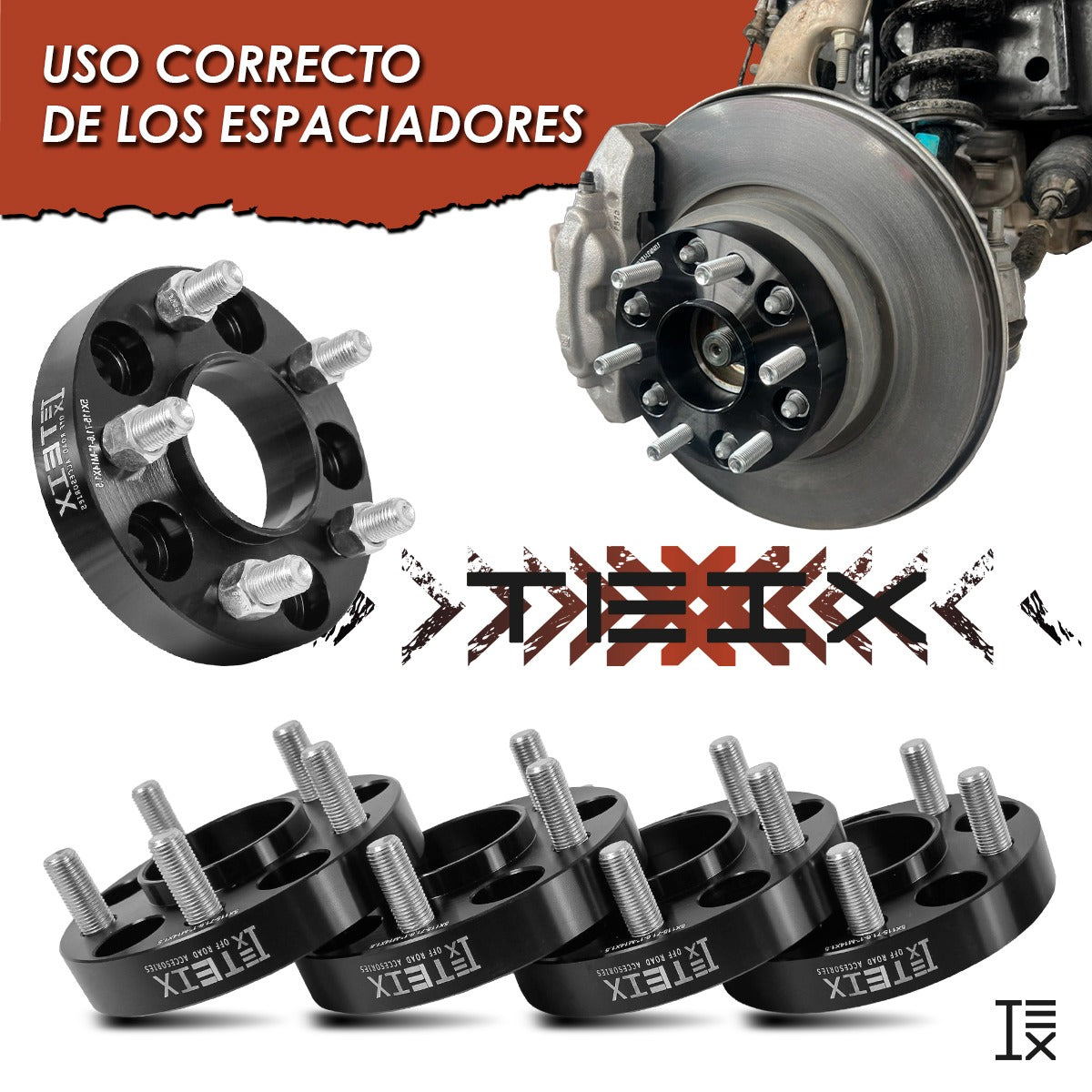 KIT ESPACIADORES 1" 5/115 LLANTA CB 71.6MM 14X1.5