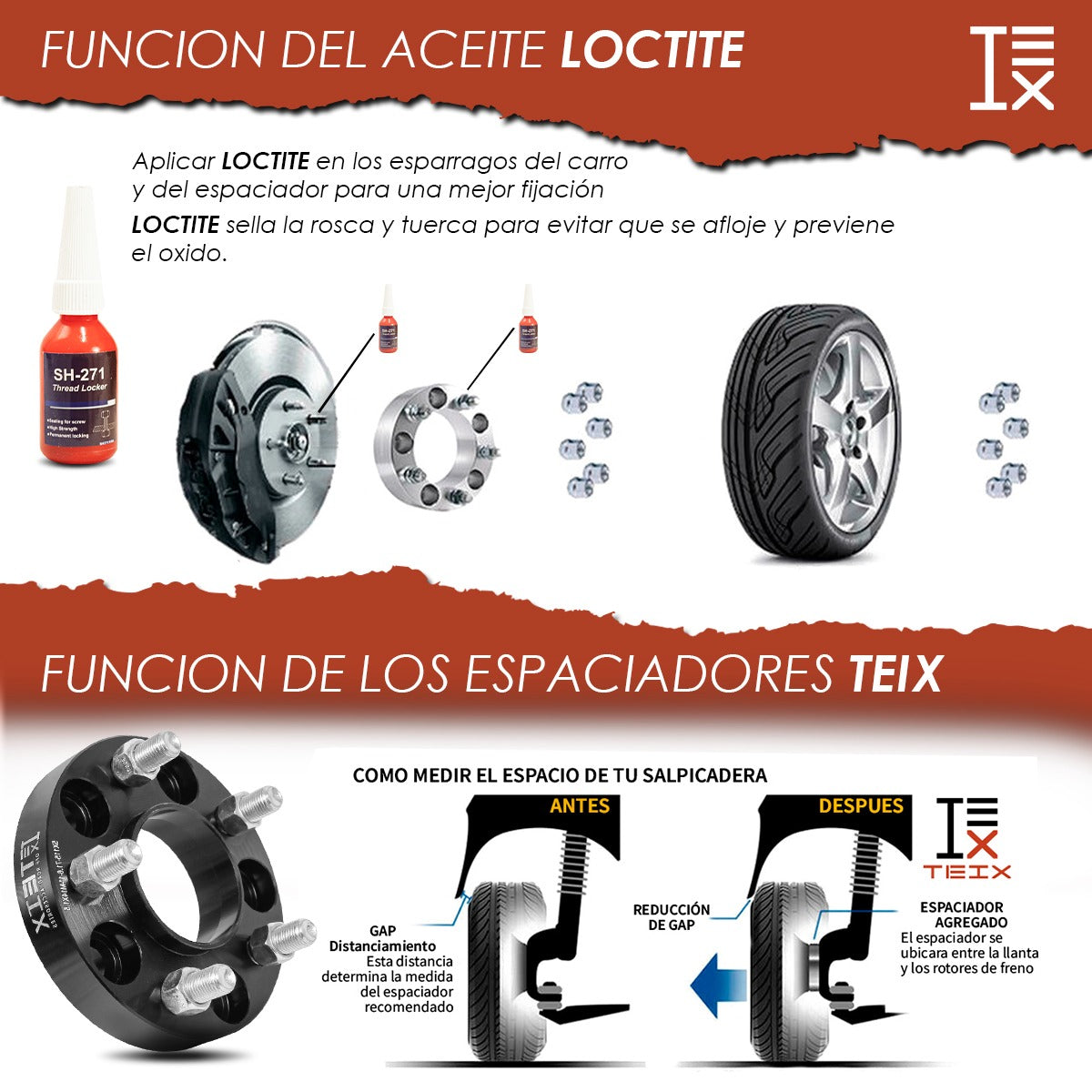 KIT ESPACIADORES 1" 5/115 LLANTA CB 71.6MM 14X1.5
