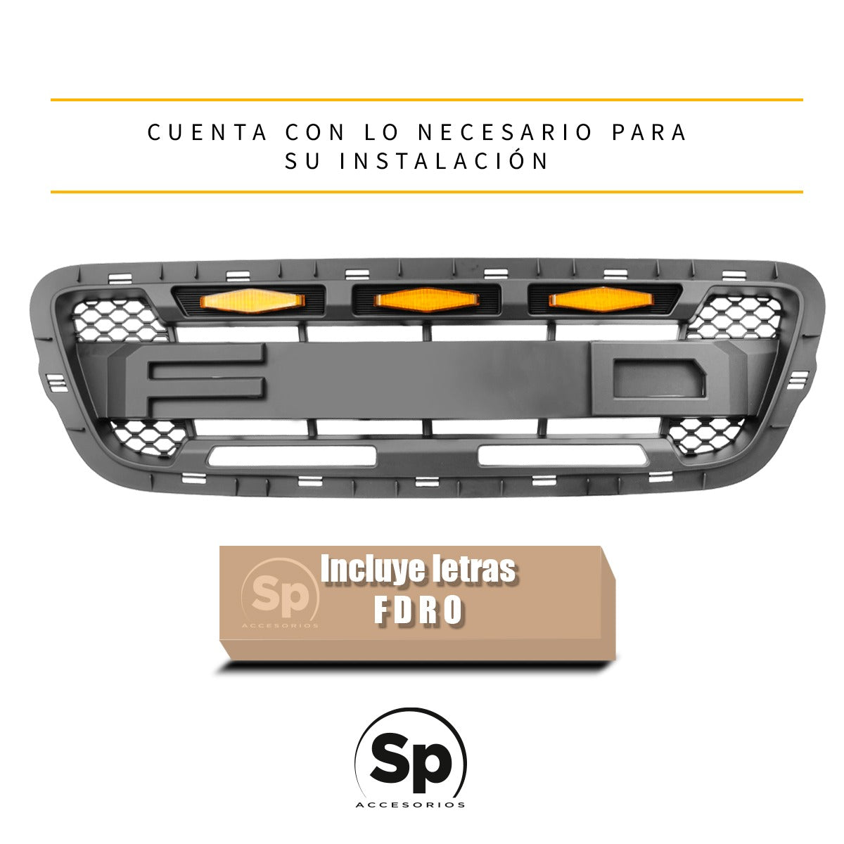 PARRILLA TIPO RAPTOR PARA FORD RANGER 2001-2003 LEDS ÁMBAR