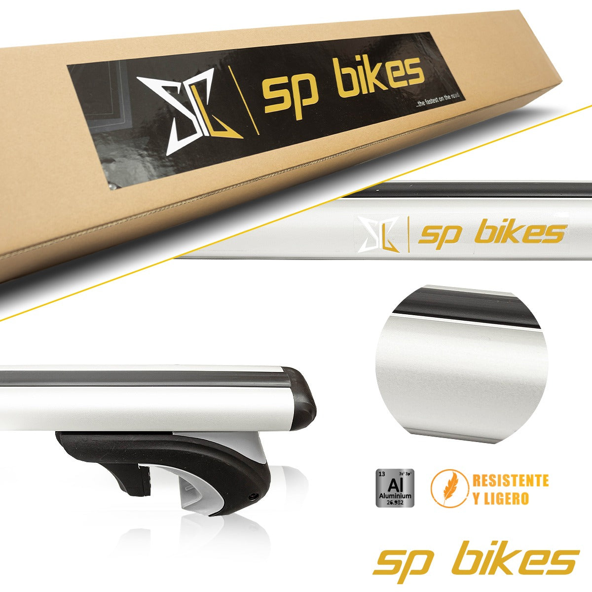 BARRAS TRANSVERSALES PORTAEQUIPAJE SP BIKES CON LLAVE 120 CM