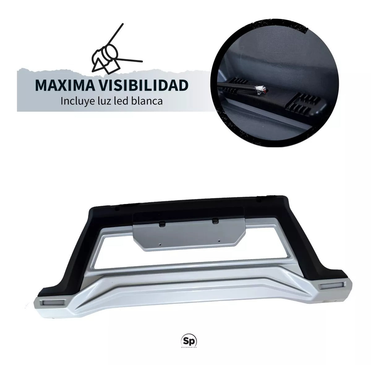 BURRERA BUMPER DEFENSA CON LUZ PARA NISSAN NP300 FRONTIER 2016 A 2020