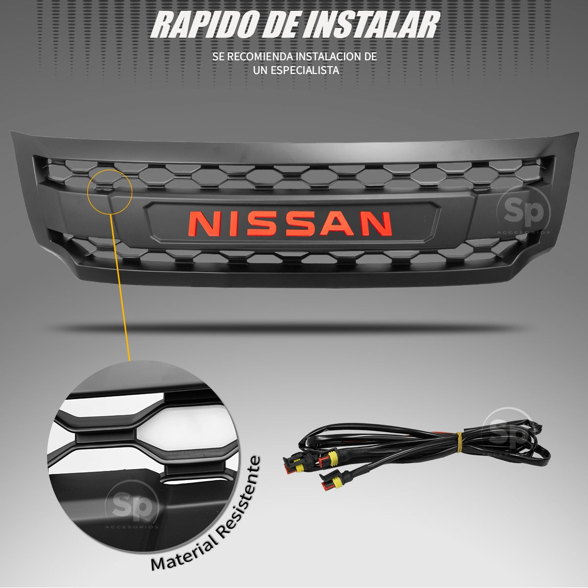 PARRILLA LED PARA NISSAN NP300 FRONTIER 2016 A 2023 OFF ROAD