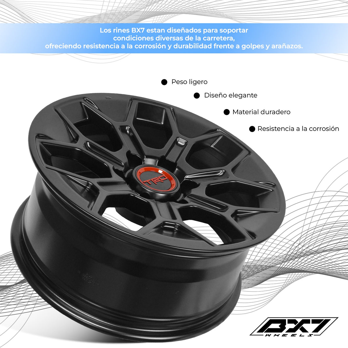 RIN BX7 18X8.0 6X139.7 ET 15 CB 106.1 MATTE BLACK (FW666) Toyota Tundra Trd Pro Tacoma Hilux Fj 6/139