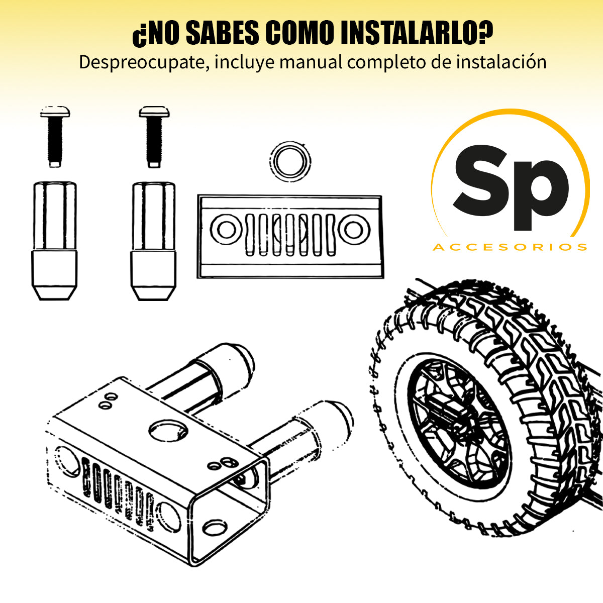 SOPORTE LUZ DE STOP PARA JEEP WRANGLER JL 2018 - 2024