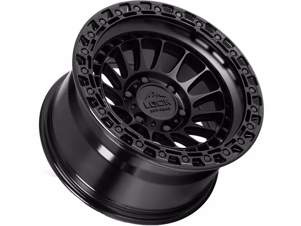 Rin Lock 19x9 5x127 ET-12 Matte Black Gloss Black