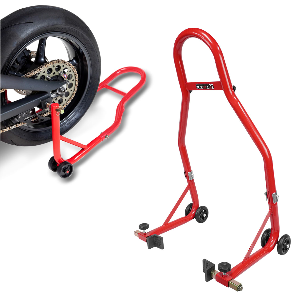 PARADOR SOPORTE TRASERO SOPORTA 1000 LIBRAS KTM MT SUZUKI ROJO / AX2