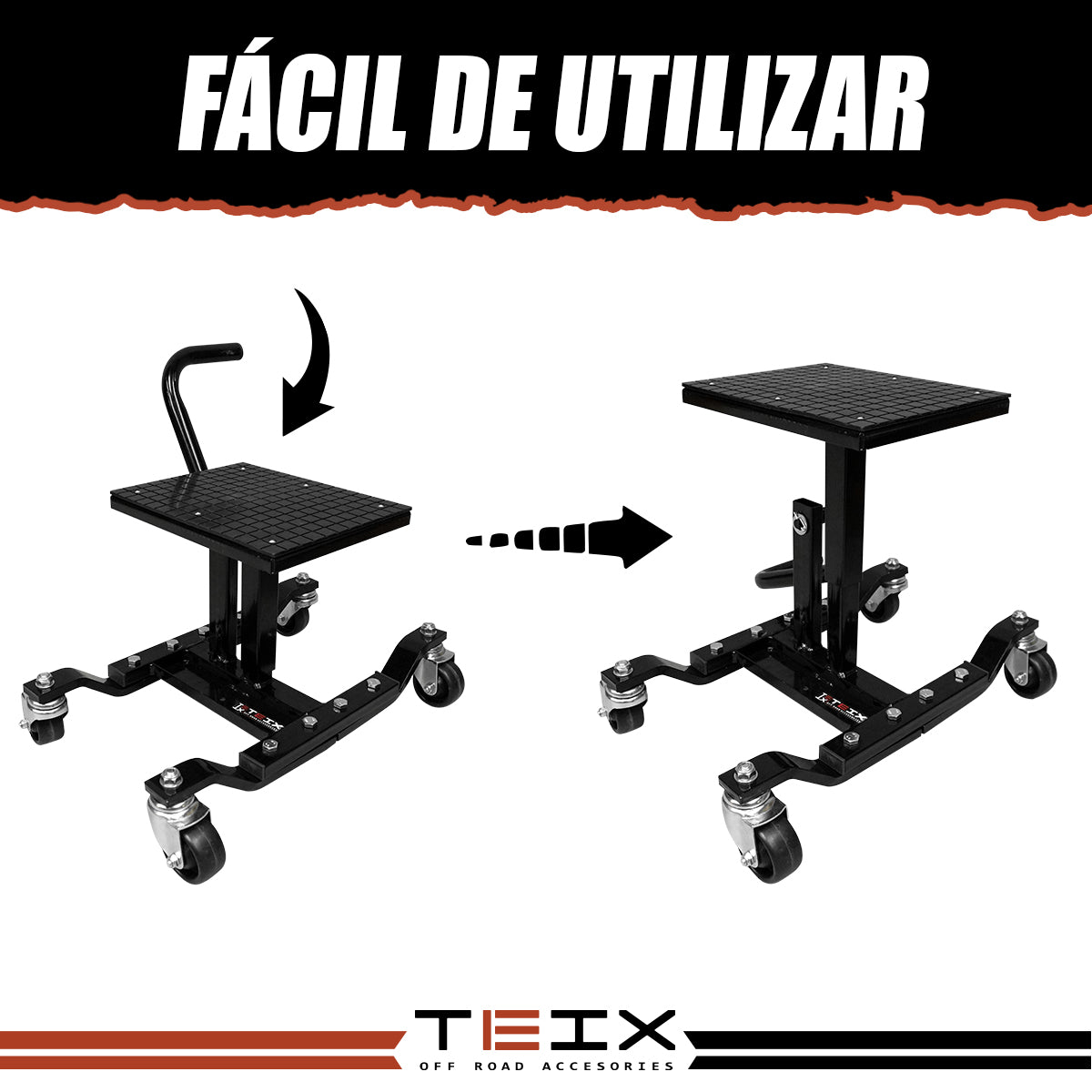 BANCO GATO PARA MOTO CON RUEDAS AJUSTABLE